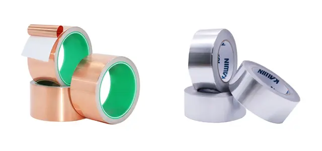 Custom copper and aluminum foil adhesive tapes