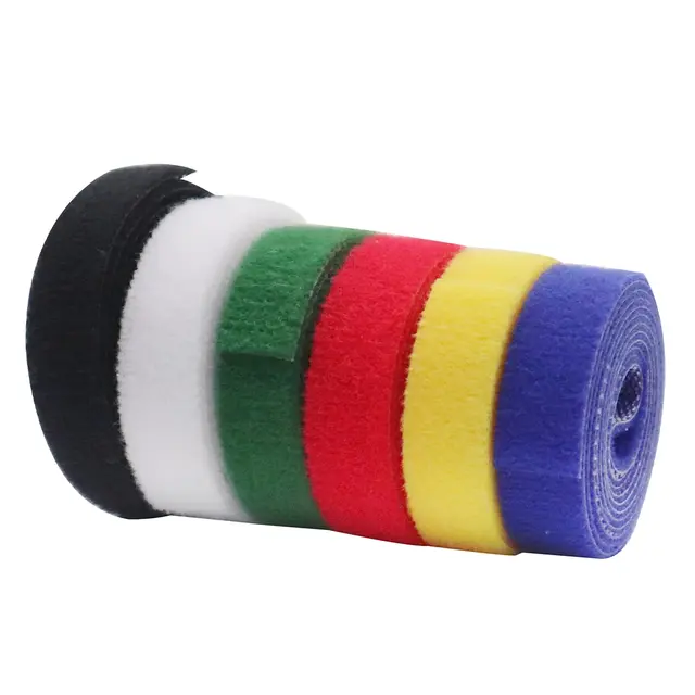Custom colored hook and loop tape rolls