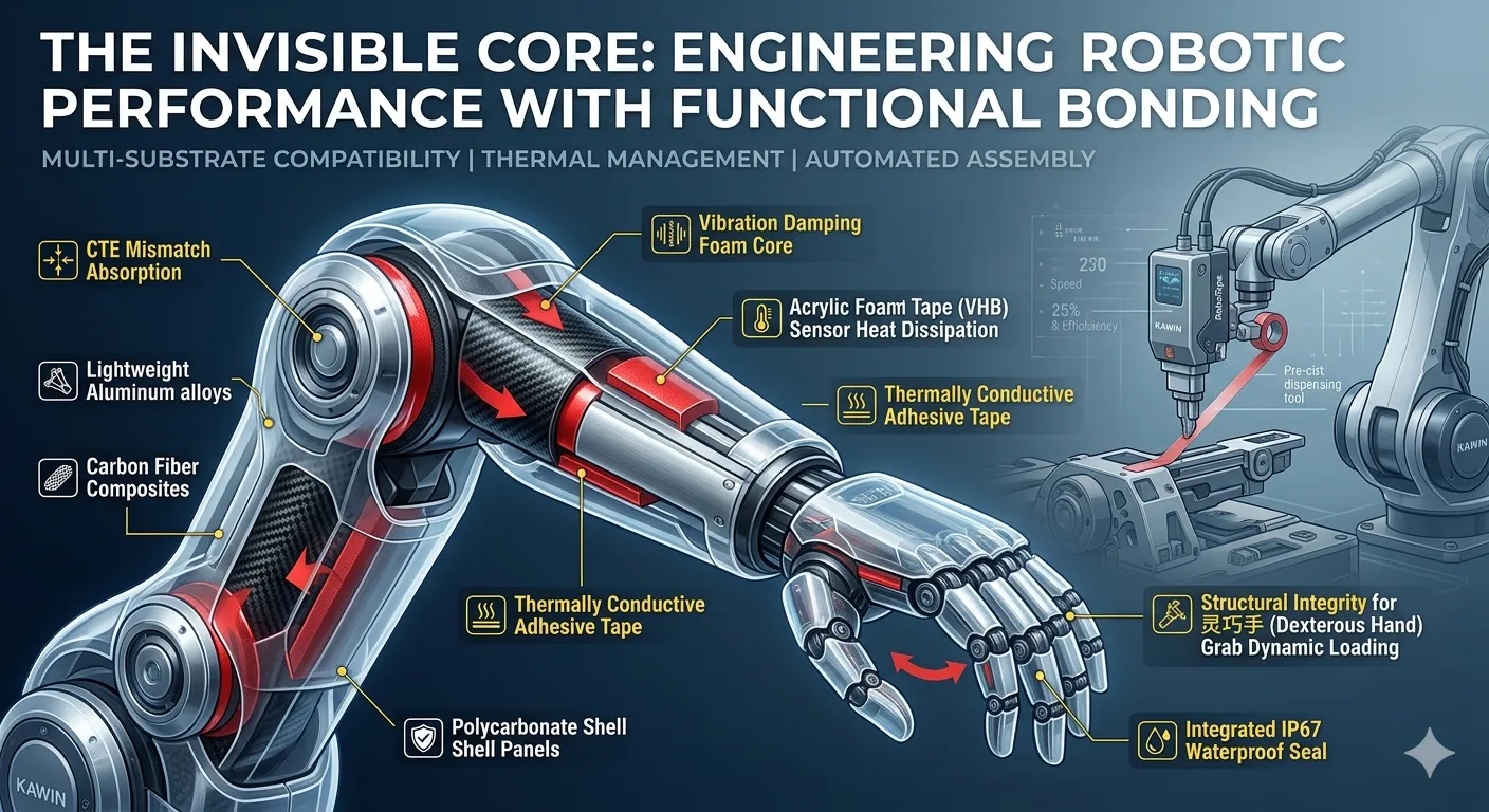 Robotic arm joint bonding with VHB tape